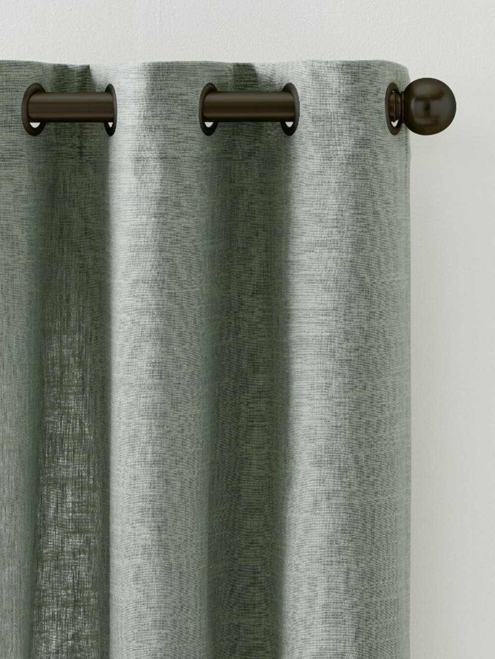 Pottery Barn Emery Linen Grommet Light Filtering Curtain Panel Mineral Blue NWT